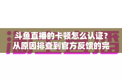 斗鱼直播的卡顿怎么认证?从原因排查到官方反馈的完整实用指南 斗鱼直播的卡顿怎么认证?从原因排查到官方反馈的完整实用指南