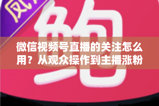 微信视频号直播的关注怎么用?从观众操作到主播涨粉的全流程实战指南 微信视频号直播的关注怎么用?从观众操作到主播涨粉的全流程实战指南