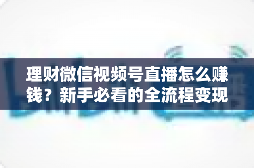 理财微信视频号直播怎么赚钱?新手必看的全流程变现指南 理财微信视频号直播怎么赚钱?新手必看的全流程变现指南