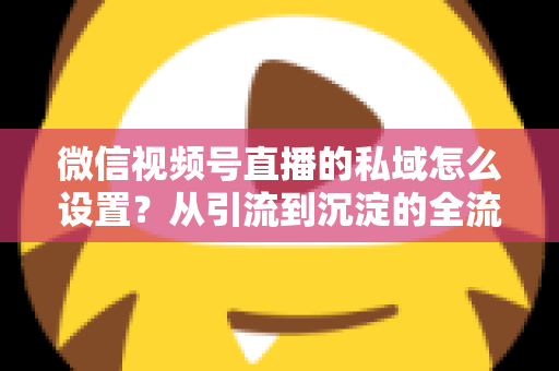 微信视频号直播的私域怎么设置？从引流到沉淀的全流程实操指南