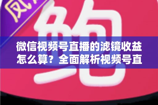 微信视频号直播的滤镜收益怎么算？全面解析视频号直播收益规则与提现技巧