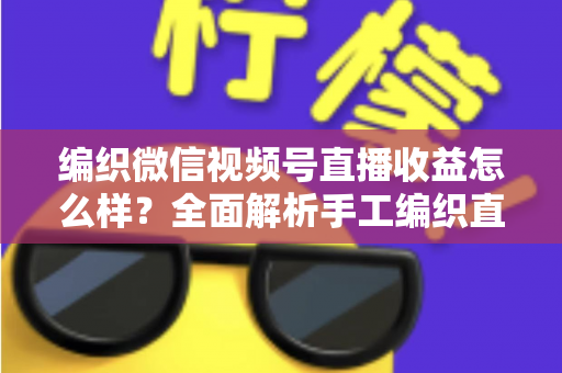 编织微信视频号直播收益怎么样？全面解析手工编织直播的赚钱潜力与变现之道